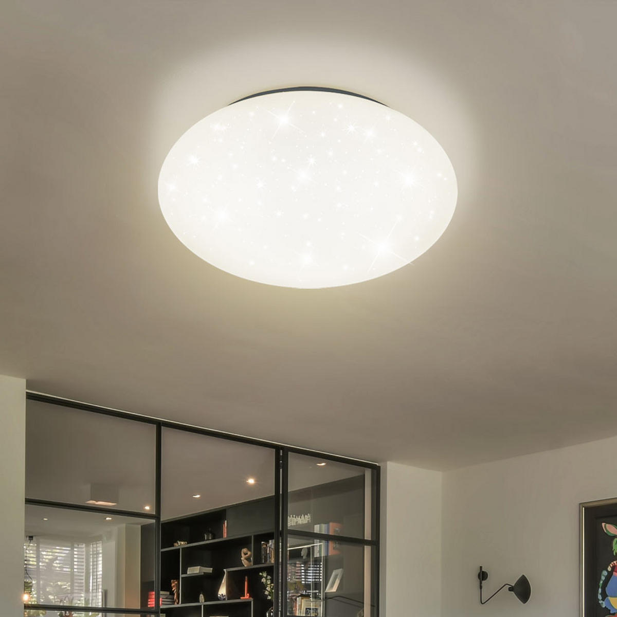 LED DECKENLEUCHTE Metall Weiß Sparkle Dekor - Weiß, Metall (38/38/10.5cm)