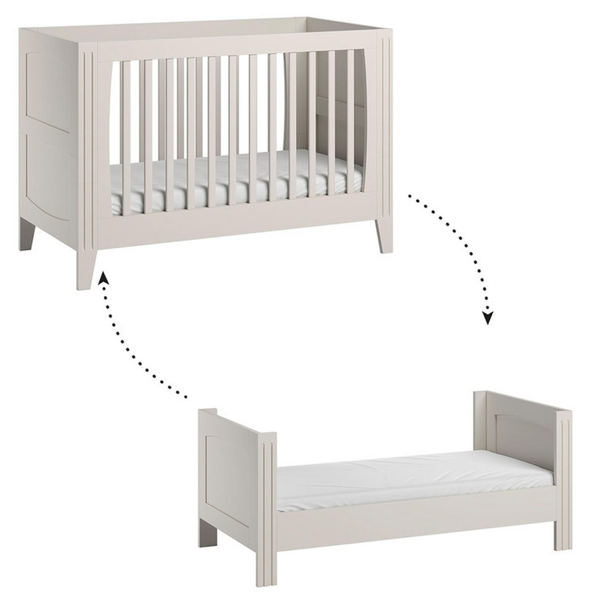BABYZIMMER 2-teilig Weiß - Weiß, Holzwerkstoff (144/80/75cm) - Petits-meubles