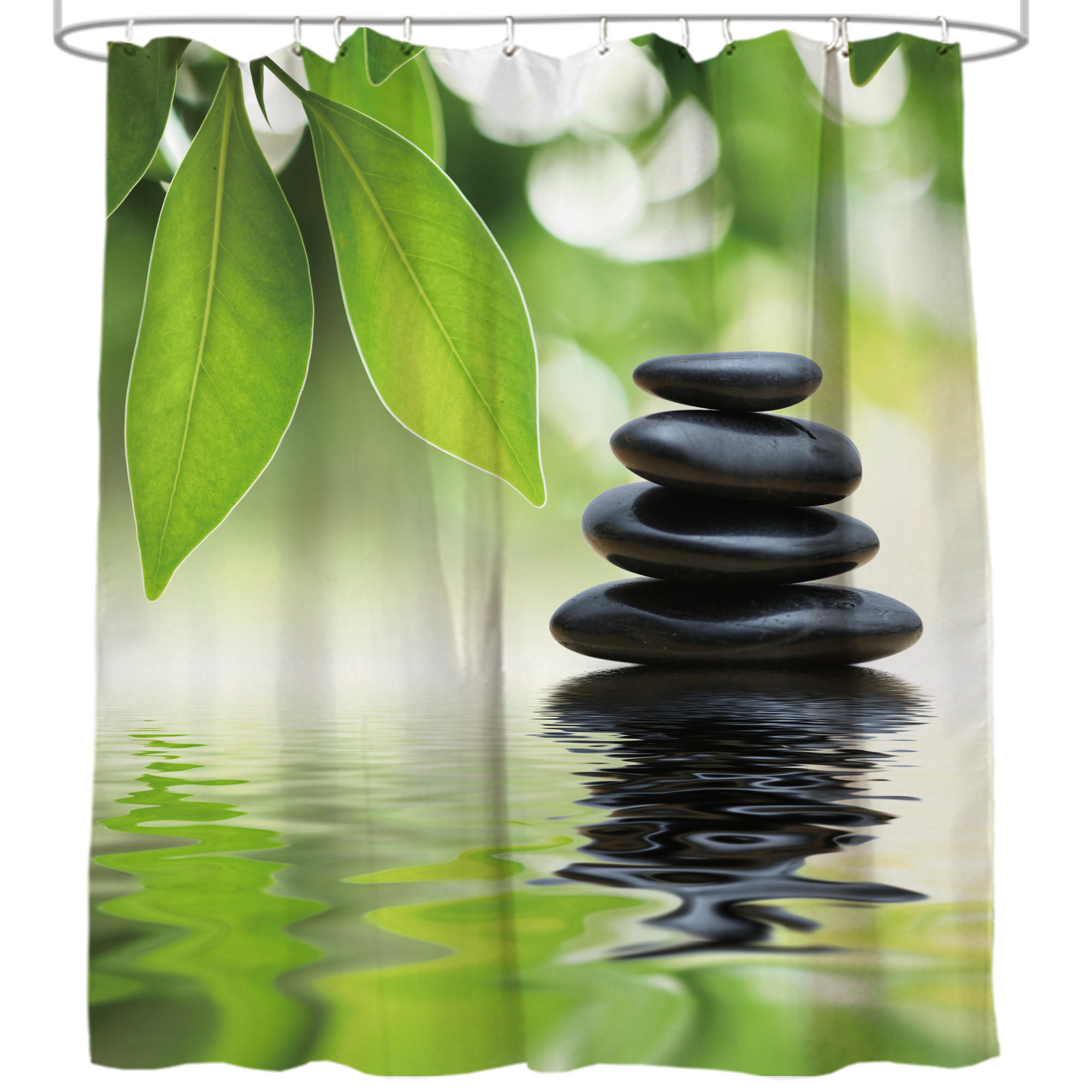 DUSCHVORHANG Harmony 180 x 200 cm - Grün, Textil (180/200cm) - Sanilo