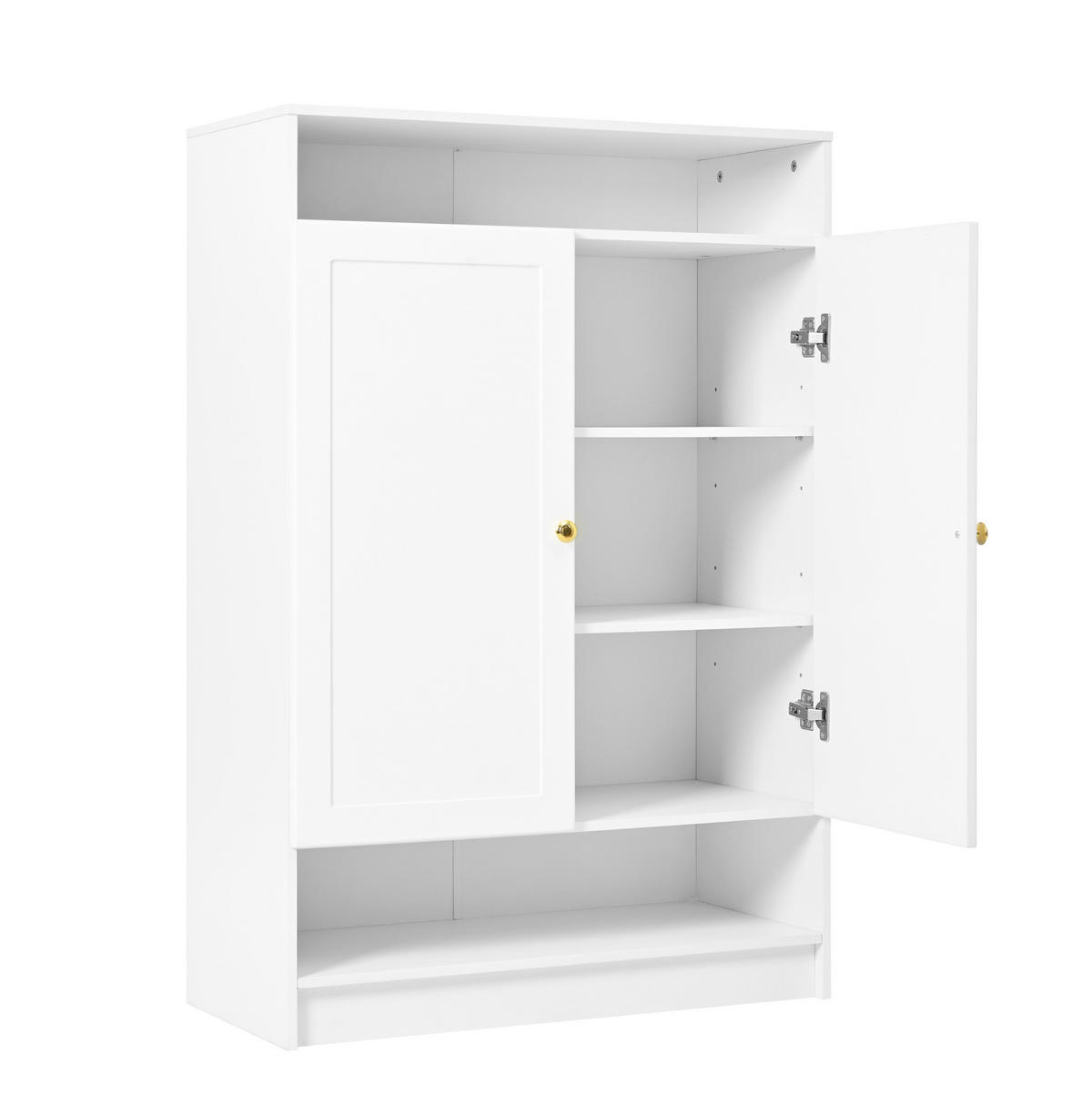 SCHUHSCHRANK mit verstellbaren Einlegeböden 146 x 34 x 109 cm Weiß - Weiß, Holzwerkstoff (34/109/146cm) - Beauniv