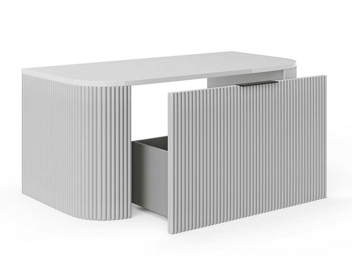 WASCHBECKENUNTERSCHRANK - 99cm x 50cm - MDF - weiß - LOMERI - Weiß, Holz (99/45/50cm) - Vente-Unique