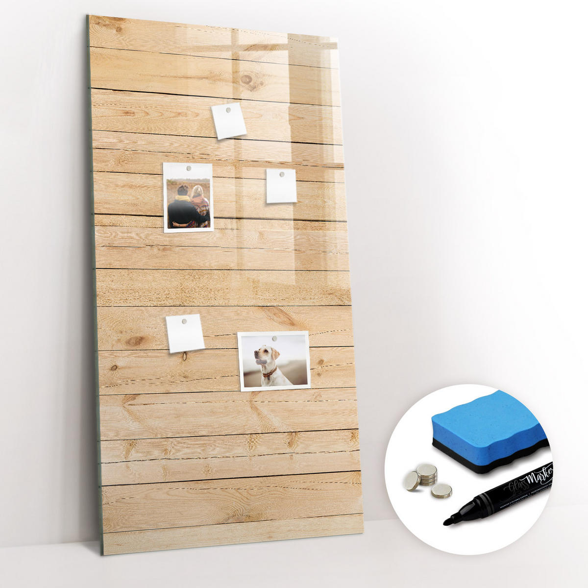 MAGNETTAFEL 100x70 Leuchttafeln - Hellbraun, Glas (100/70/0.4cm) - TULUP
