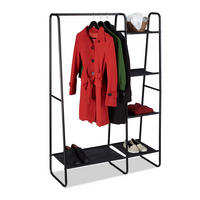 GARDEROBENSTÄNDER - Schwarz, Textil/Metall (100/150/40cm) - Relaxdays