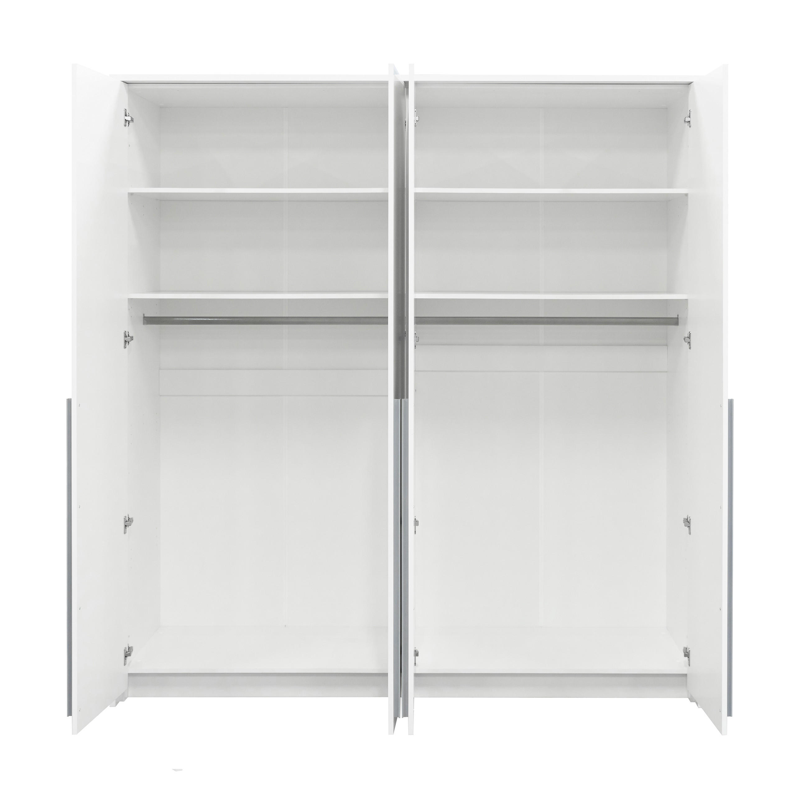 DREHTÜRENSCHRANK GENUA 210 cm, Flaschengrün, Schwarze Griffe - Grün, Holzwerkstoff (210/217/65cm) - Bettso