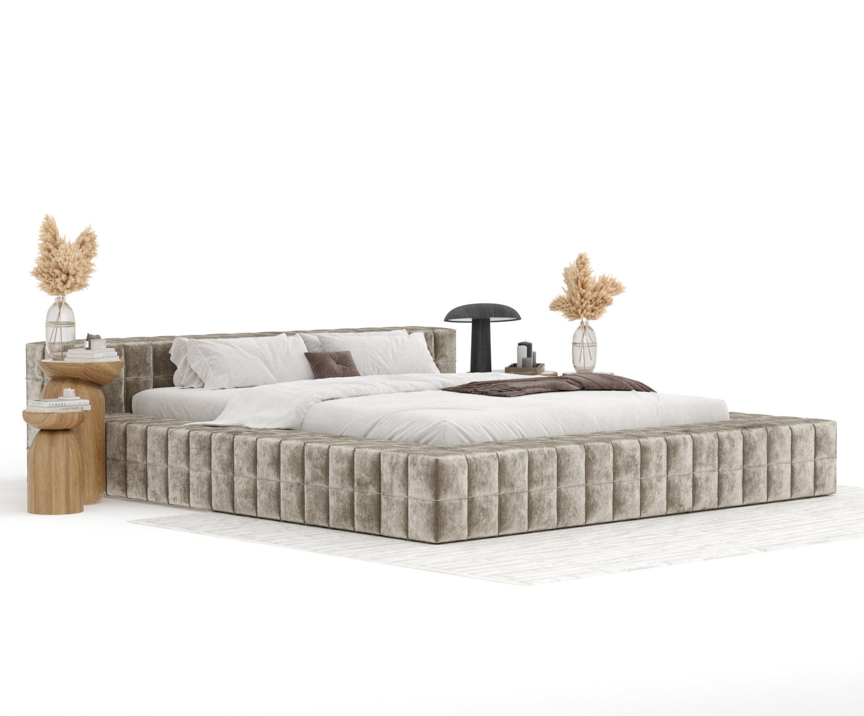 POLSTERBETT Nessino Beige 140/200 cm - Beige/Schwarz, Holz/Holzwerkstoff (140/200cm) - Maison de Reve