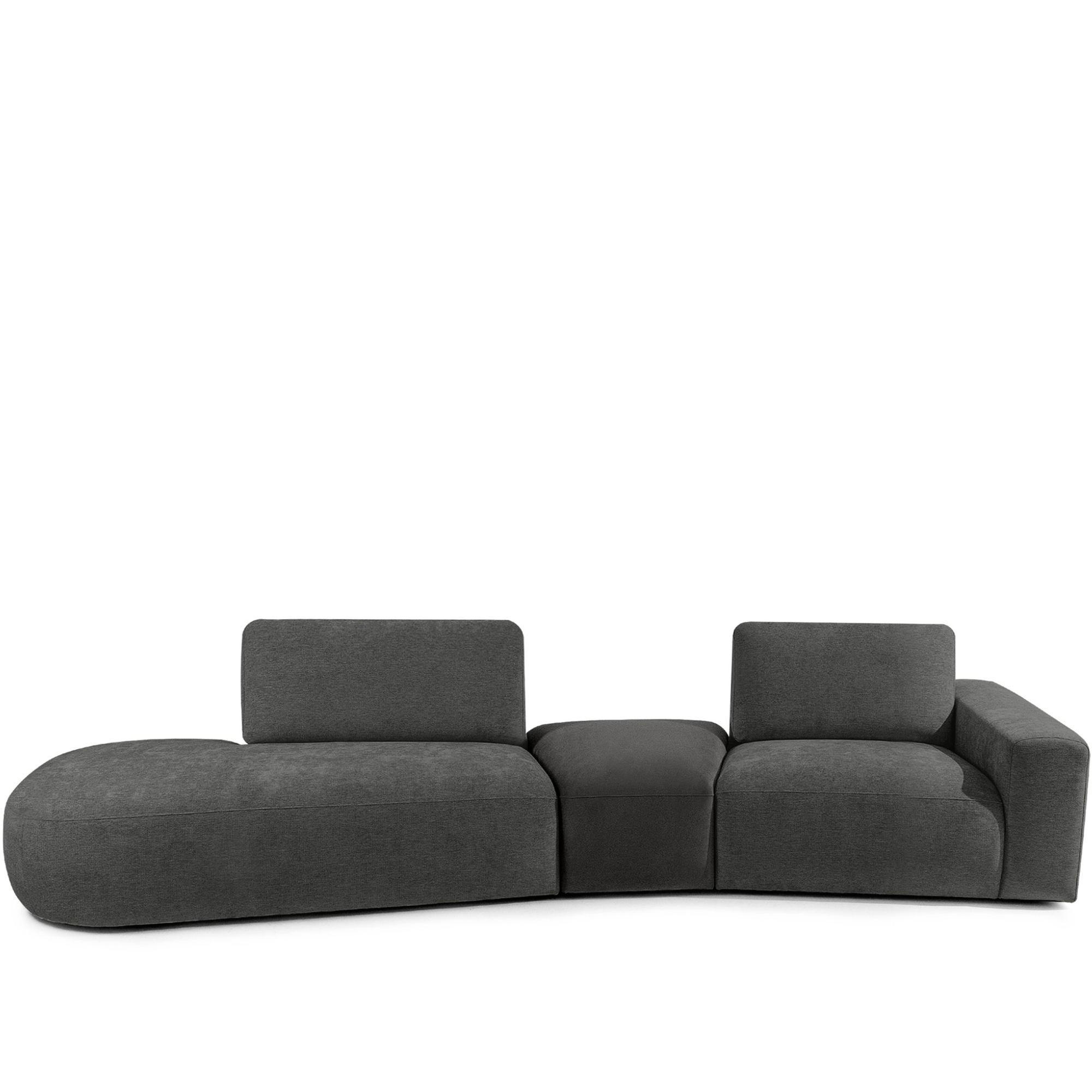 4-SITZER ECKSOFA ZUCCO Chenille links, Anthrazit - Anthrazit, Textil (350/84/105cm) - KONSIMO®