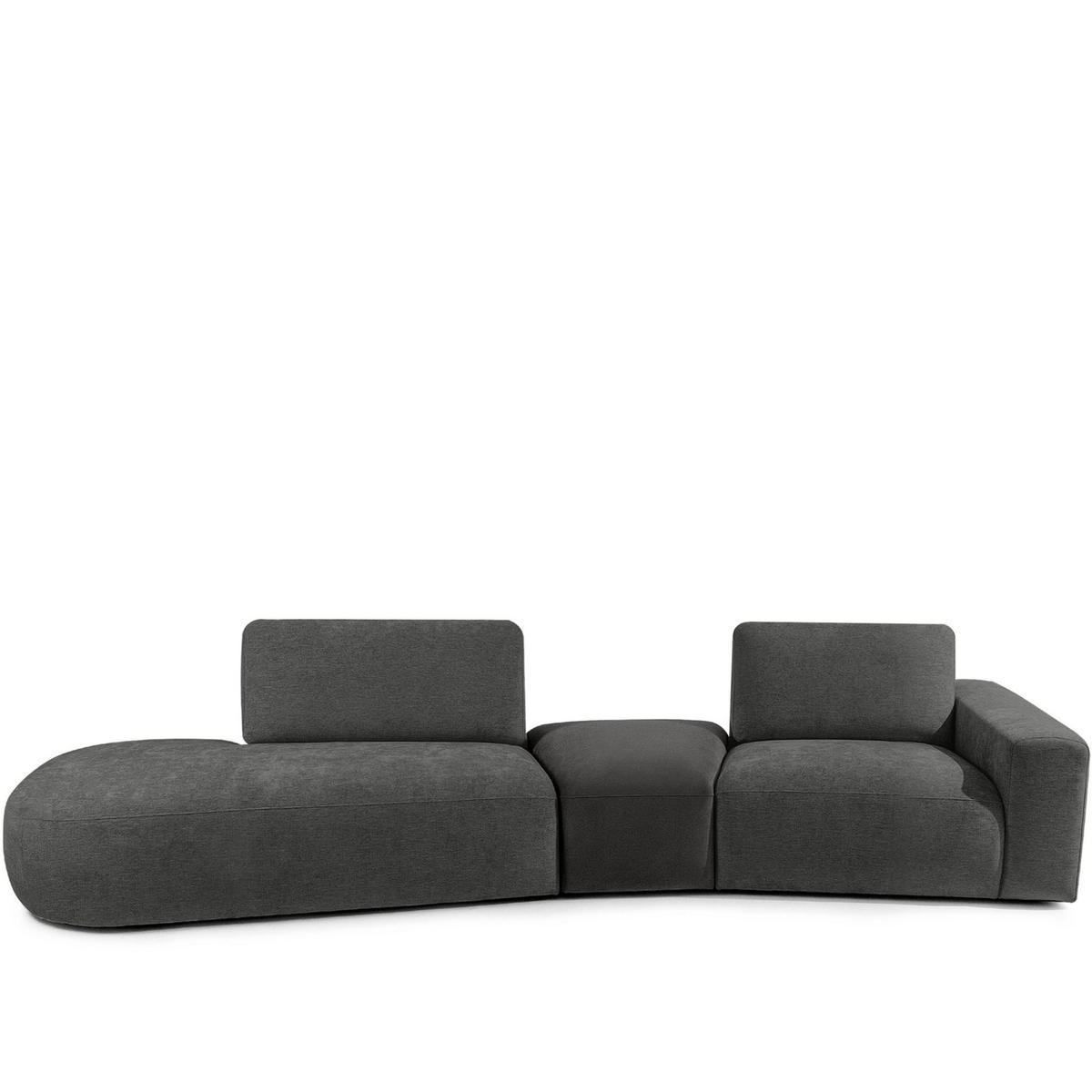4-SITZER ECKSOFA ZUCCO Chenille links, Anthrazit - Anthrazit, Textil (350/84/105cm) - KONSIMO®