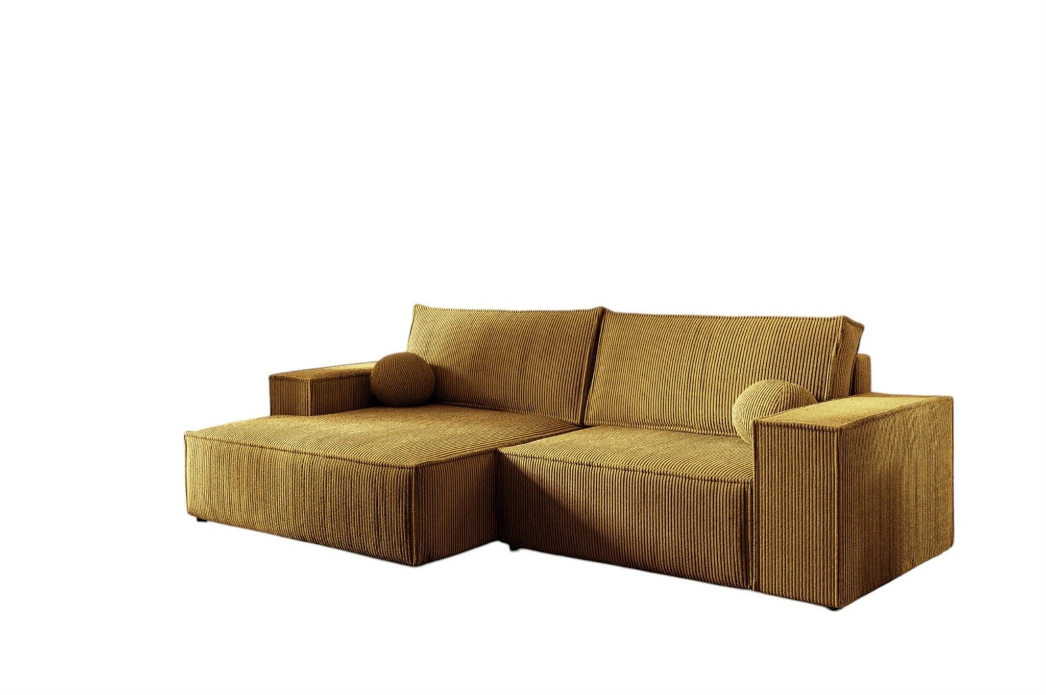 ECKSOFA Corunia Xs - Gelb, Holzwerkstoff/Textil (255/148cm) - Fun Möbel