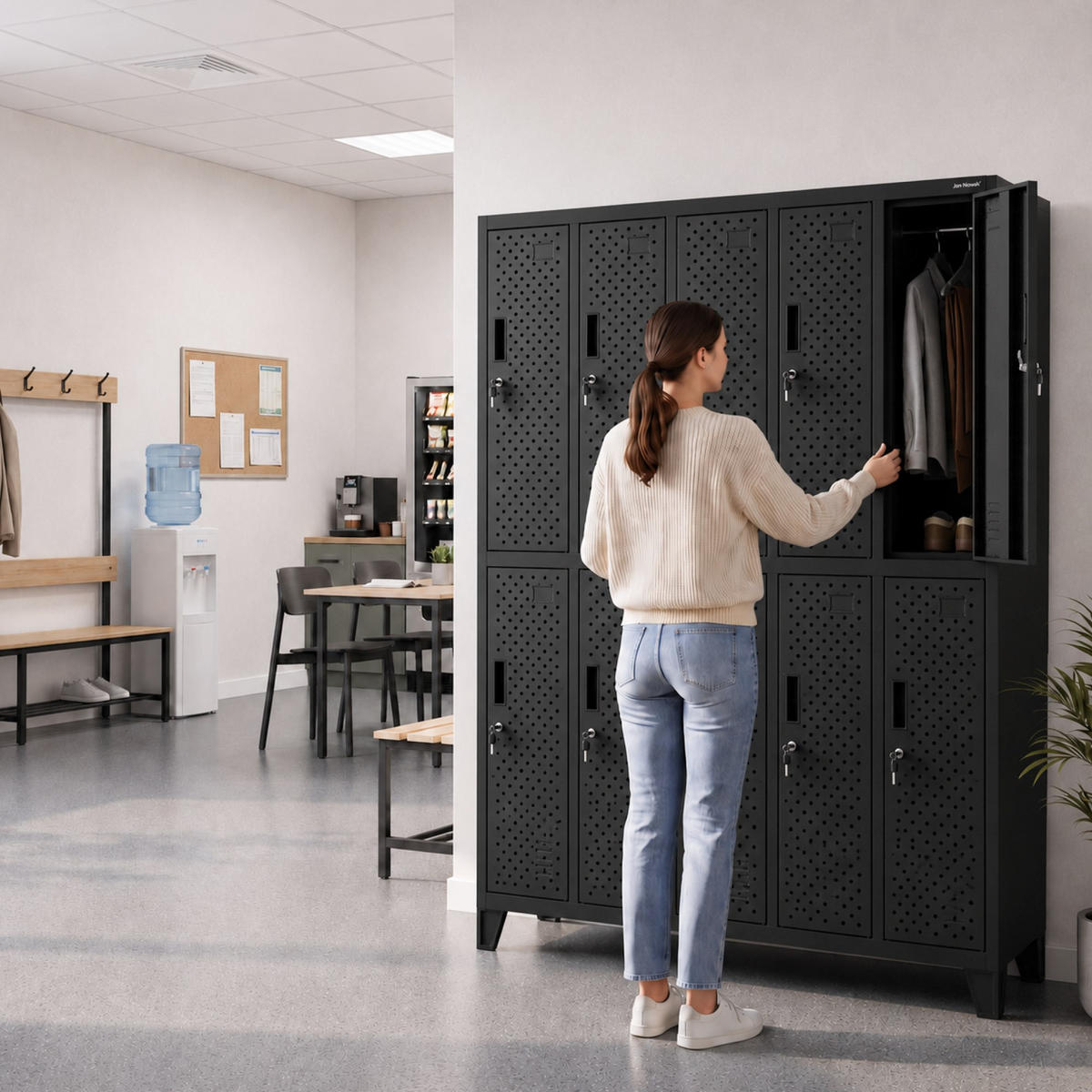 ARBEITSSCHUTZ-KLEIDERSCHRANK BARTEK PRO 172x136x45 cm - Schwarz, Metall (136/172/45cm) - Jan Nowak