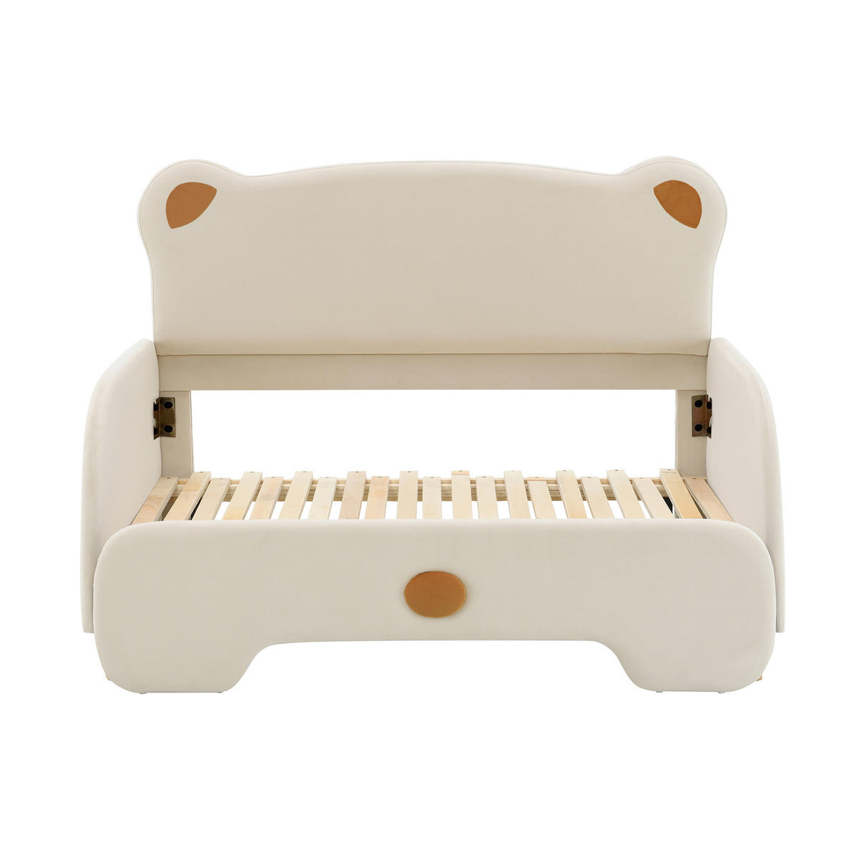 KINDERBETT 140/200 cm DE-00505, in Beige, Ausziehfunktion und Bärenform - Beige, Holz (140/200cm) - ComfortXL