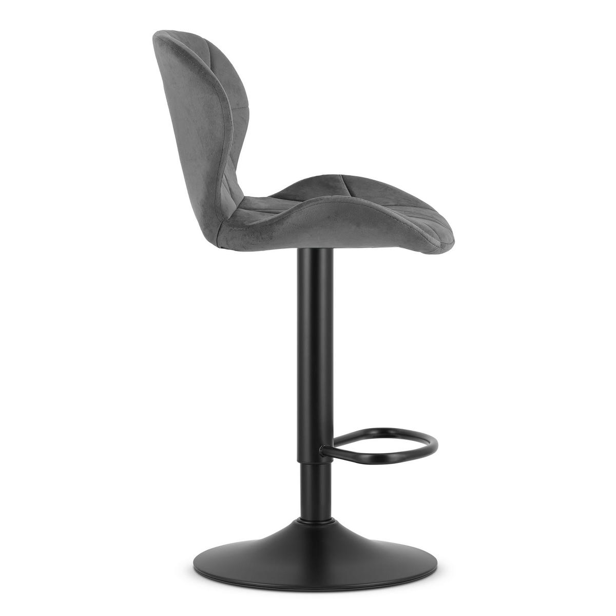 BARHOCKER WEST grauer Sitz, schwarze Basis - Schwarz/Grau, Textil (46/111/48.5cm) - Valora