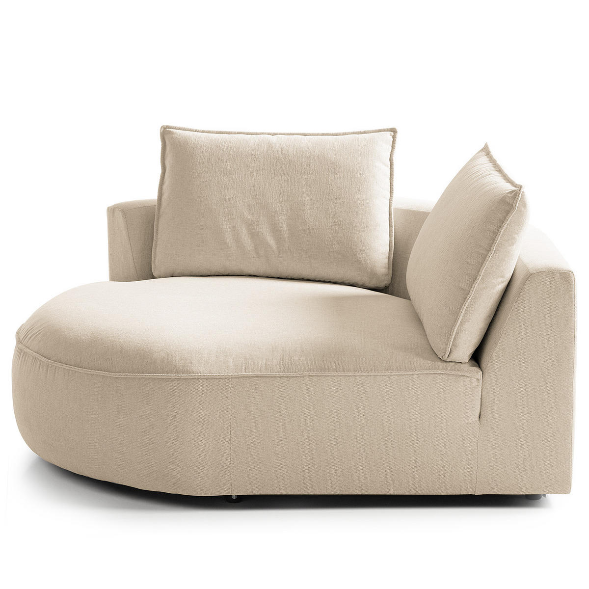OTTOMANE - modular - Beige/Schwarz, Kunststoff/Textil (126/82/154cm) - home24