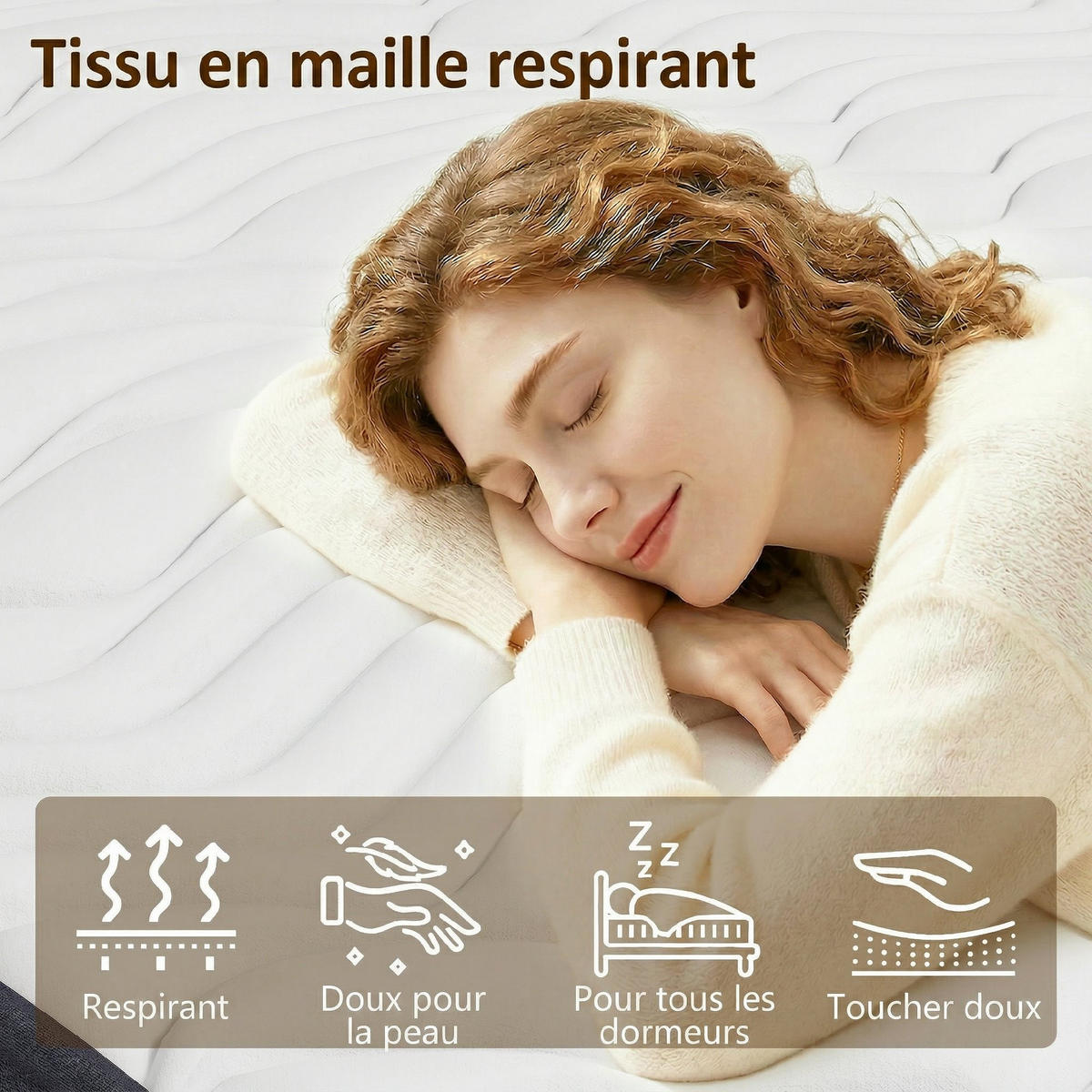 MATRATZE 160/200 cm DE-18539 20 cm Memory-Schaum - Grau, Textil (160/200cm) - ComfortXL