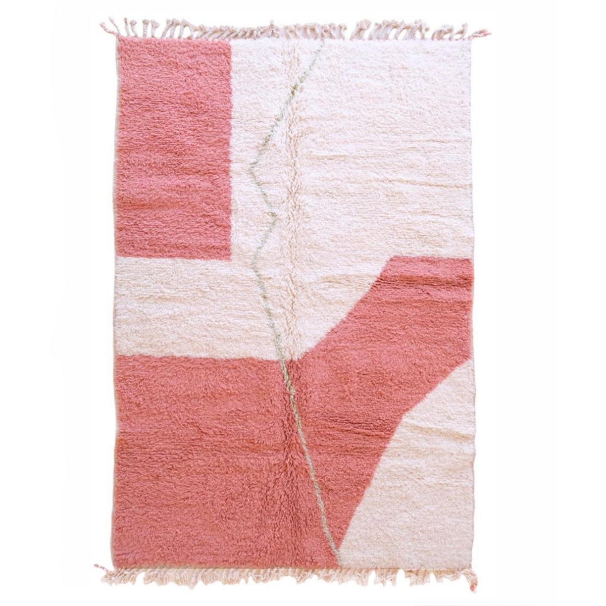 BERBERTEPPICH aus Marokko modern aus Wolle rosa - Pink, Naturmaterialien (190/270cm) - AFK Living