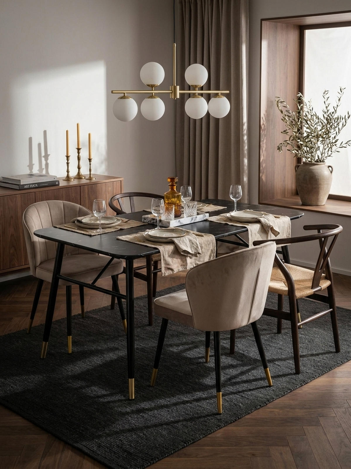ESSTISCH Marmoroptik Metall Rechteckig Modern Klein, Schwarz 180x90x76 cm - Goldfarben/Schwarz, Holzwerkstoff/Metall (90/180/76cm) - KADIMA DESIGN