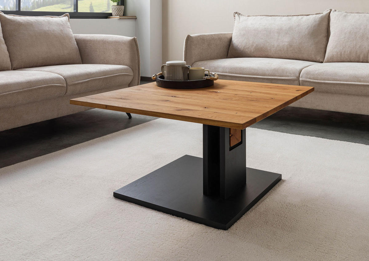 COUCHTISCH Wildeiche 80x80x43 natur lackiert / geölt KITZBÜHEL #104 - Naturfarben, Holz (80/80/43cm) - Massivmoebel24