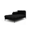 CHAISELONGUE links Mamaia aus strukturiertem Stoff schwarz - Schwarz, Textil (102/75/185cm) - Micadoni