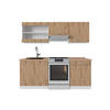 KÜCHENZEILE R-Line Artisan Eiche/Weiß 200 cm, AP Eiche - Eiche Artisan/Weiß, Holzwerkstoff (200/81.6/60cm) - Vicco