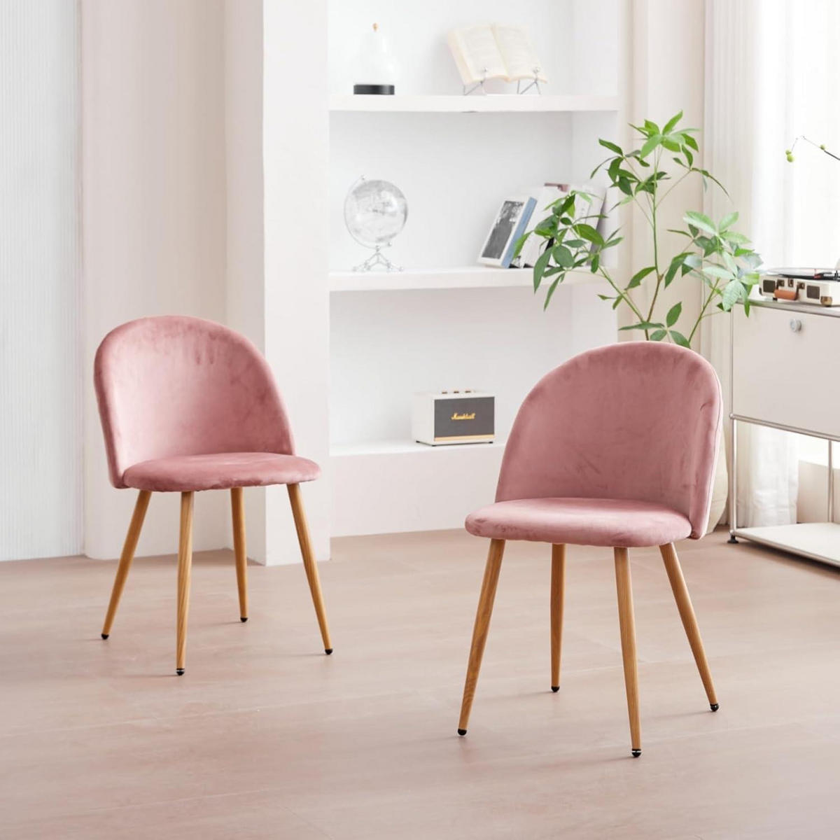 ESSZIMMERSTUHL 8er-Set Samt Rosa - Rosa, Textil (43/80/47.5cm)