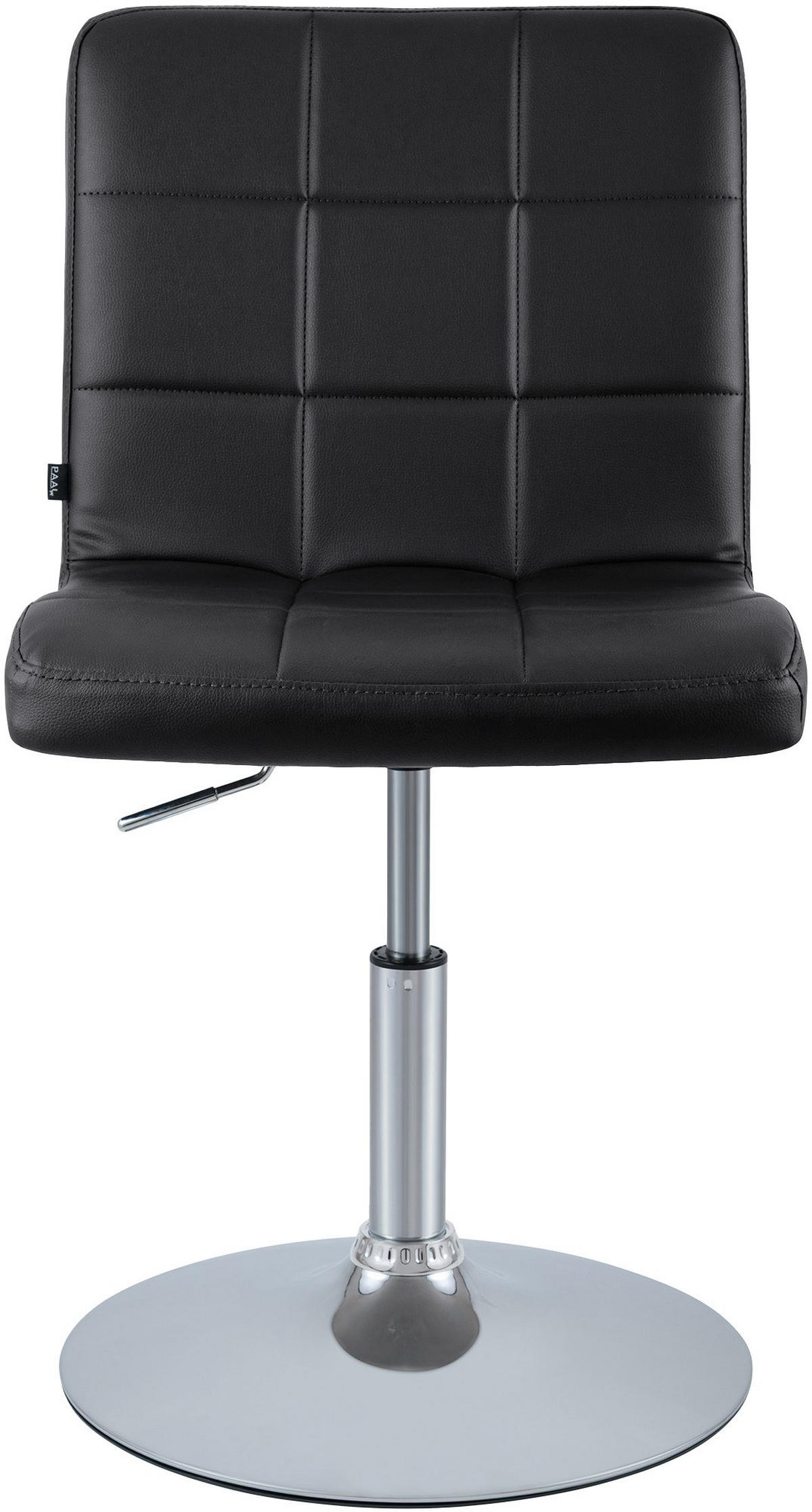 DREHSTUHL Lederlook Schwarz - Chromfarben/Schwarz, Textil/Metall (44/81/55cm) - CLP