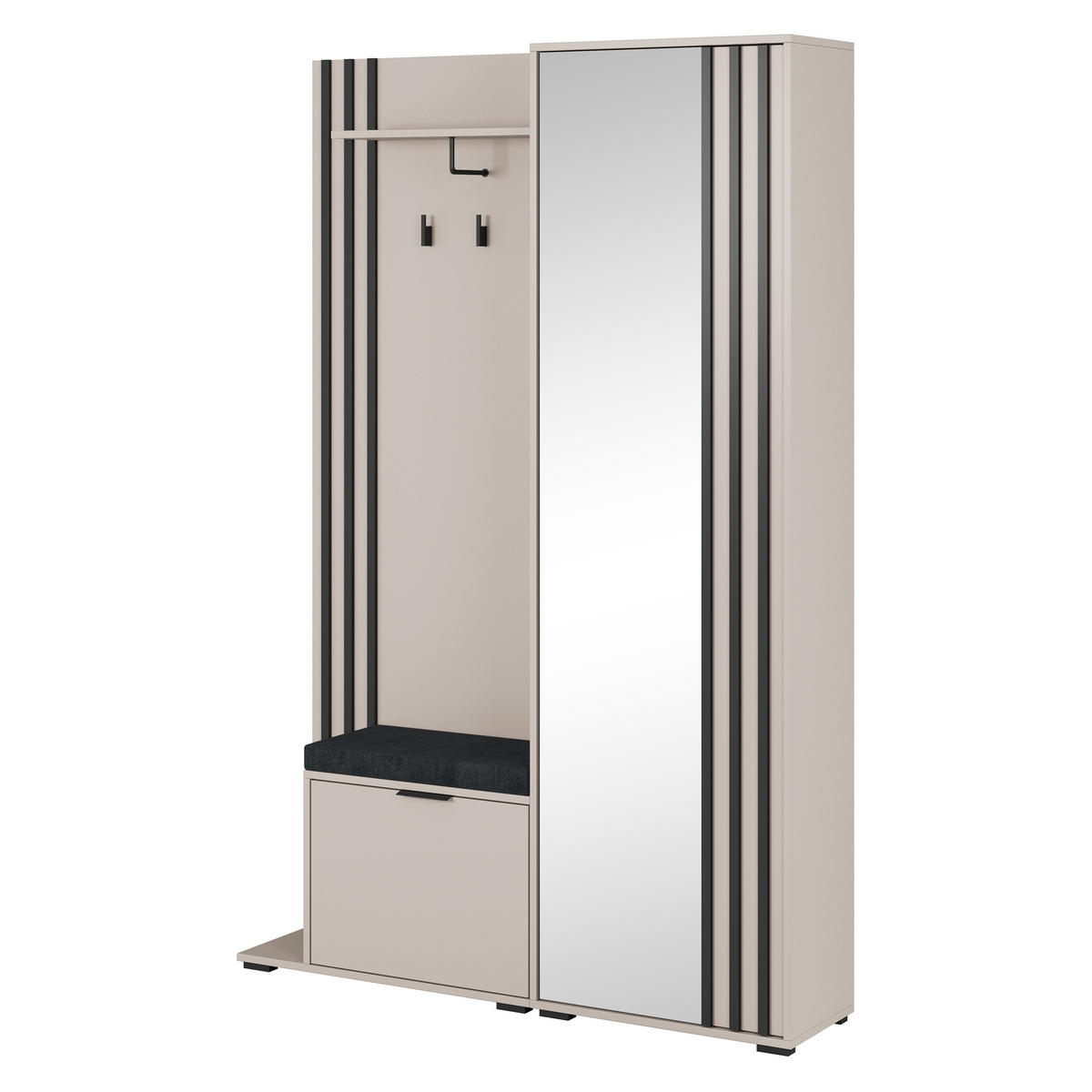 GARDEROBENSCHRANK NELIANA 131/192/40 cm Modern Garderobe-Set Kaschmir - Kaschmir, Holzwerkstoff (131/192/40cm) - MASSENO