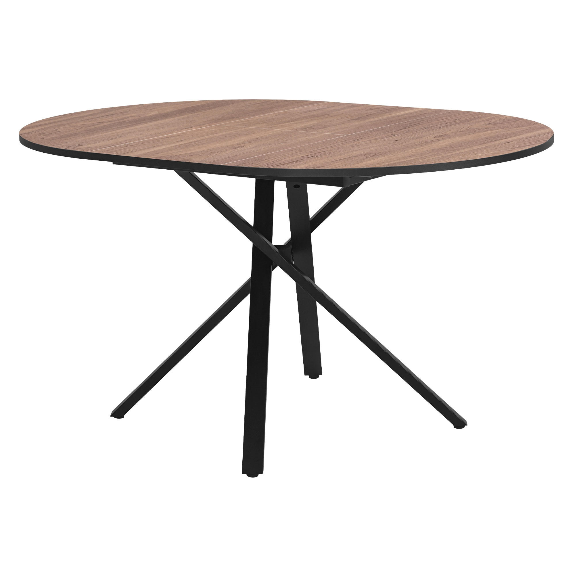 ML-DESIGN ROZKLÁDACÍ kulatý jídelní stůl v hnědé barvě s imitací dřeva 100–140 × 76 × 100 cm