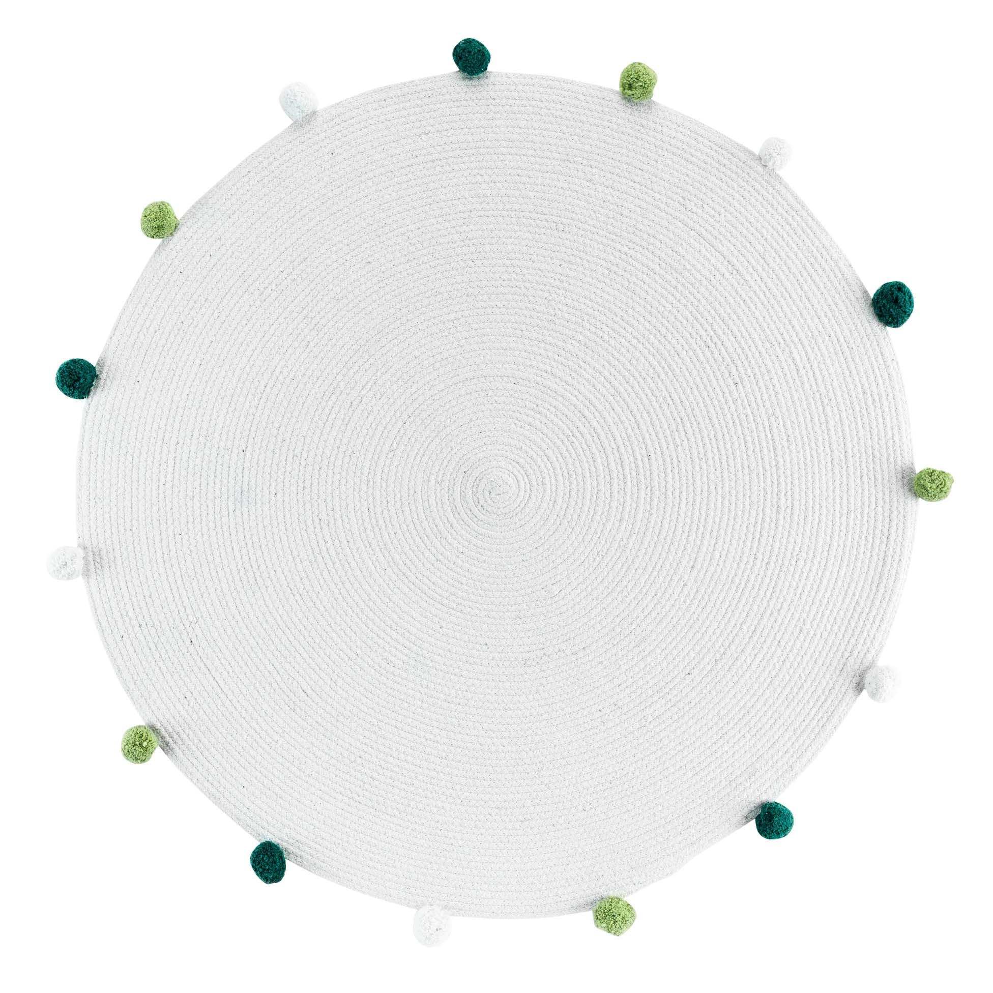 KINDERTEPPICH Ø 90 cm Pompomparty - Weiß, Textil (90/90cm) - Douceur d´intérieur