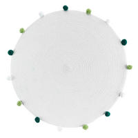 KINDERTEPPICH Ø 90 cm Pompomparty - Weiß, Textil (90/90cm) - Douceur d´intérieur