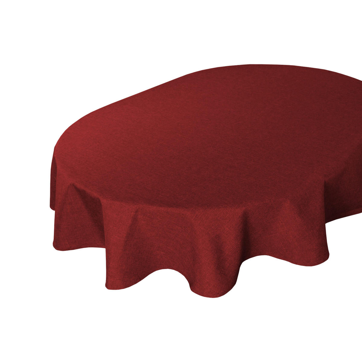 TISCHDECKE Leinenoptik 135/180 cm oval Bordeaux - Bordeaux, Textil (135/180cm) - TiborTex