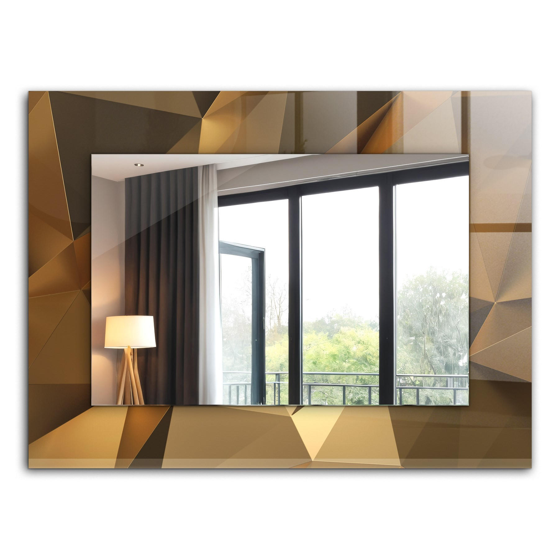 SPIEGEL 80 x 60 cm Rechteckig mit Aufdruck - Cognac, Glas (80/60/0.4cm) - TULUP