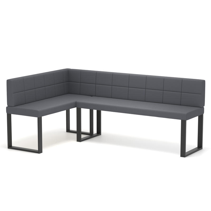 ECKBANK links SANA U Kunstleder gesteppt, 142/196 cm Grau - Grau, Kunststoff/Textil (142/196cm) - Idohome