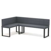 ECKBANK links SANA U Kunstleder gesteppt, 142/196 cm Grau - Grau, Kunststoff/Textil (142/196cm) - Idohome