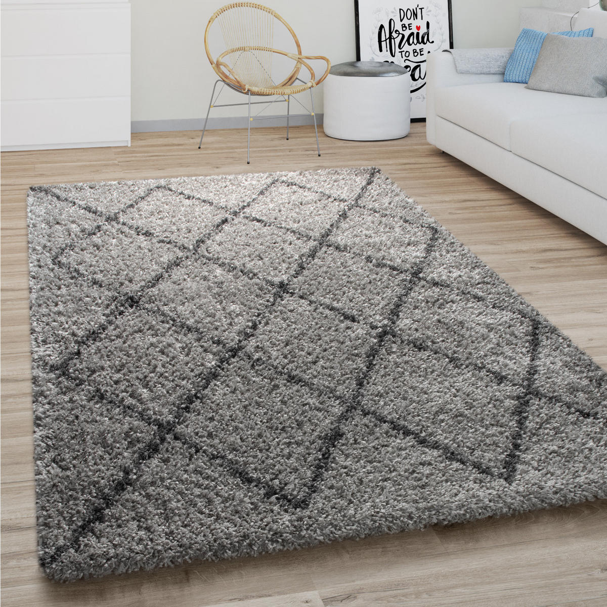 HOCHFLORTEPPICH 160/220 cm Kalmar 444 - Grau, Textil (160/220cm) - Paco Home