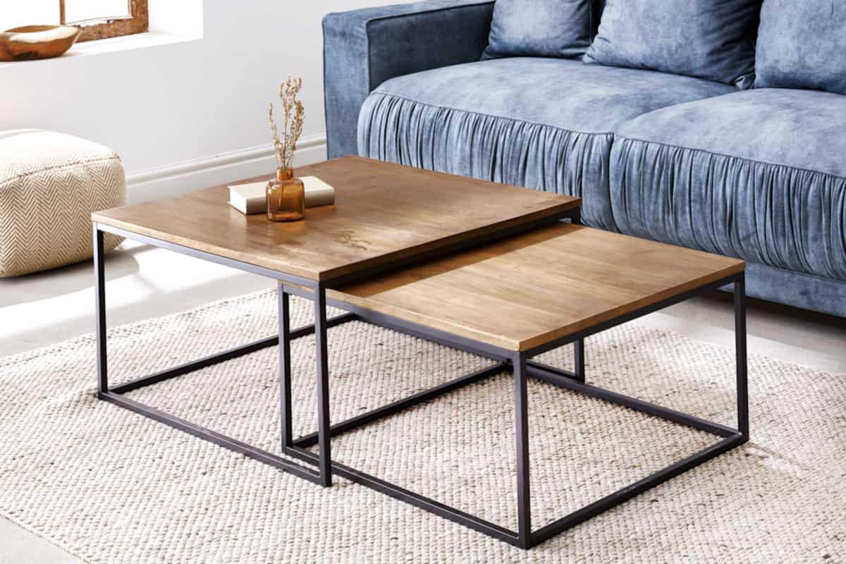 COUCHTISCH ELEMENTS Mango Braun 75 cm - Schwarz/Braun, Holz/Metall (75/75/40cm) - riess-ambiente