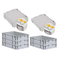EUROBOX 5x Nextgen Economy Mit Scharnierdeckel Grau/Gelb Griffe Geschlossen 23 Liter - Gelb, Kunststoff (40/12/60cm) - PROREGAL