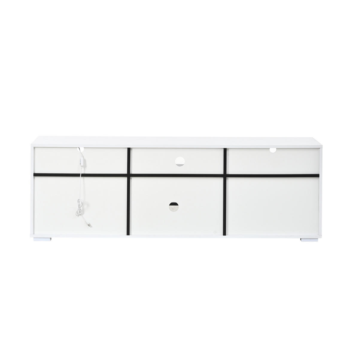 TV-ELEMENT 150/35/50 cm Weiß mit 8 Lagerräume - Weiß, Holz (150/50/35cm) - Oxeza