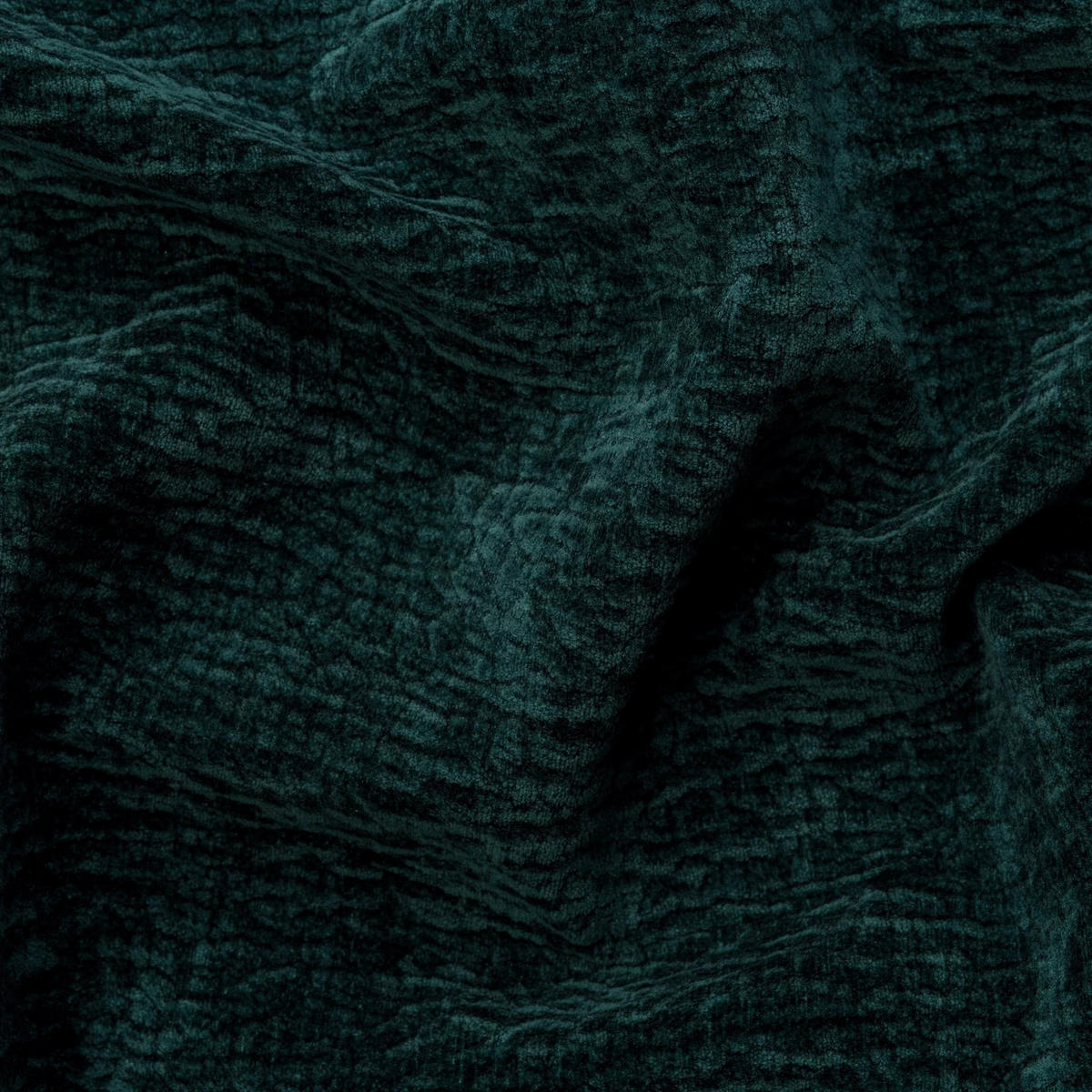 ECKSOFA Puffy mit Schlaffunktion und Bettkasten - besonders weich und puffig aus Grün Stoff mit Chenillestruktur - Ottomane links - Schwarz/Grün, Holz/Kunststoff (138/266cm) - S-Style Möbel