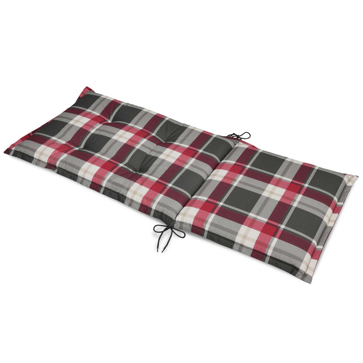 HOCHLEHNERAUFLAGE Sunny RK 120/50/6cm Bordeaux-Kariert 6tlg - Bordeaux, Textil (50/6/120cm) - Beautissu 