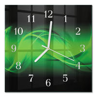 WANDUHR 30x30 cm - Abstraktion - Grün, Glas (30/30/0.4cm) - TULUP
