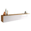 TV-LOWBOARD D180 mit weißer LED Beleuchtung - Weiß Hochglanz/Silberfarben, Holzwerkstoff/Kunststoff (180/30/33cm) - MIRJAN24