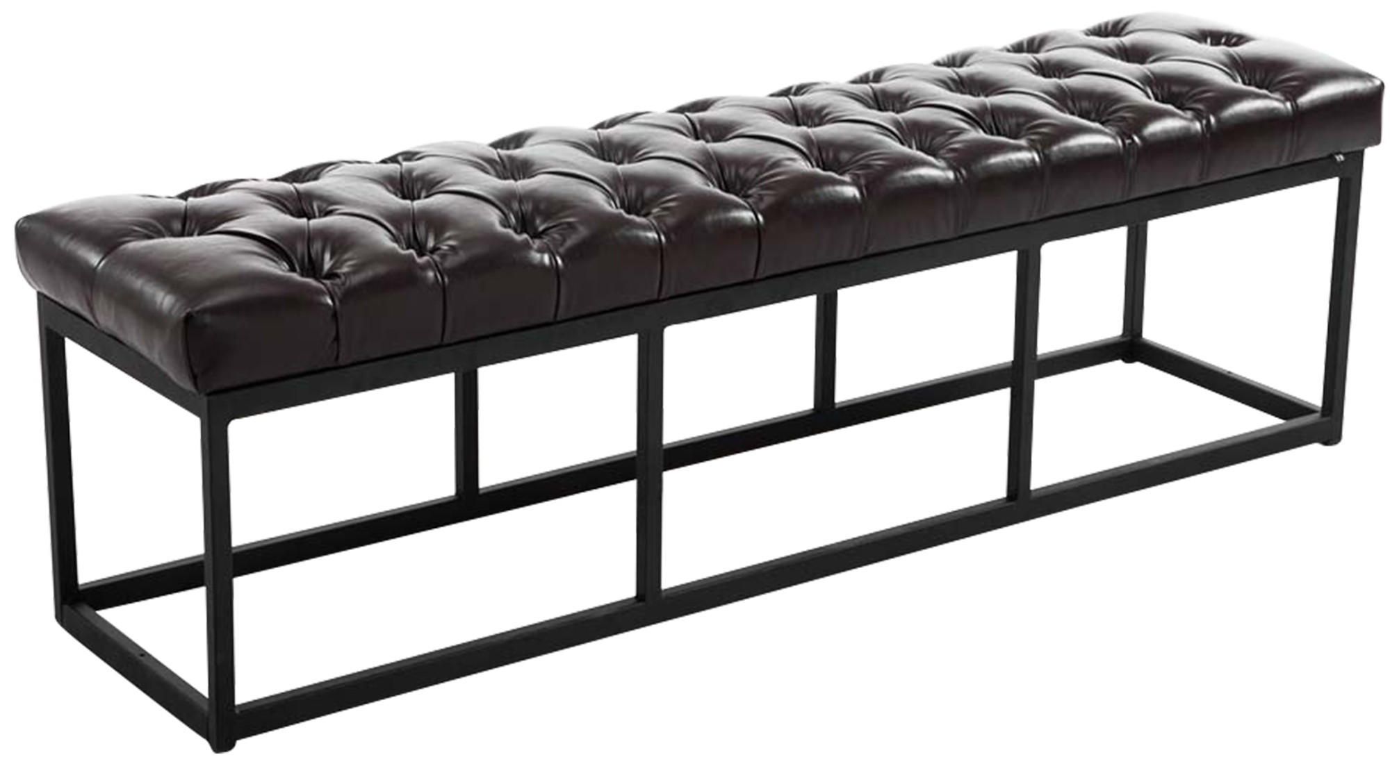 SITZBANK 150/38 cm Kunstleder braun - Schwarz/Braun, Textil/Metall (150/46/38cm) - CLP