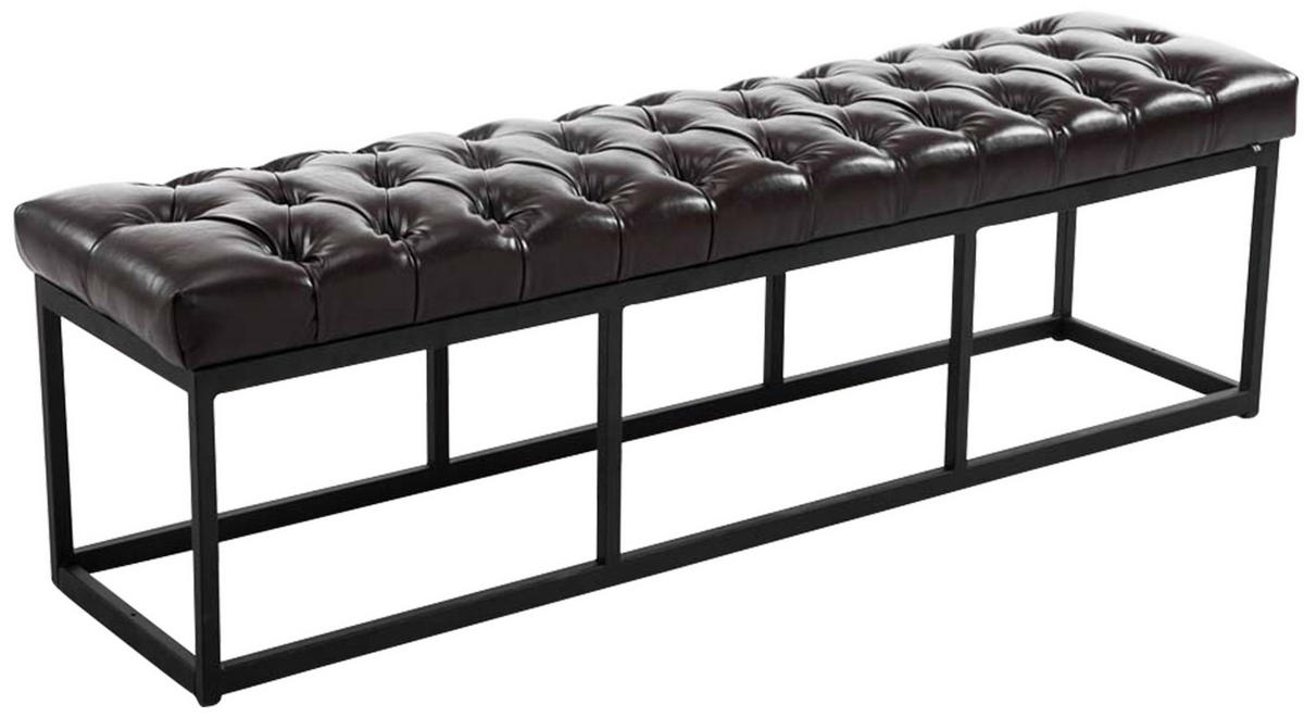 SITZBANK 150/38 cm Kunstleder braun - Schwarz/Braun, Textil/Metall (150/46/38cm) - CLP