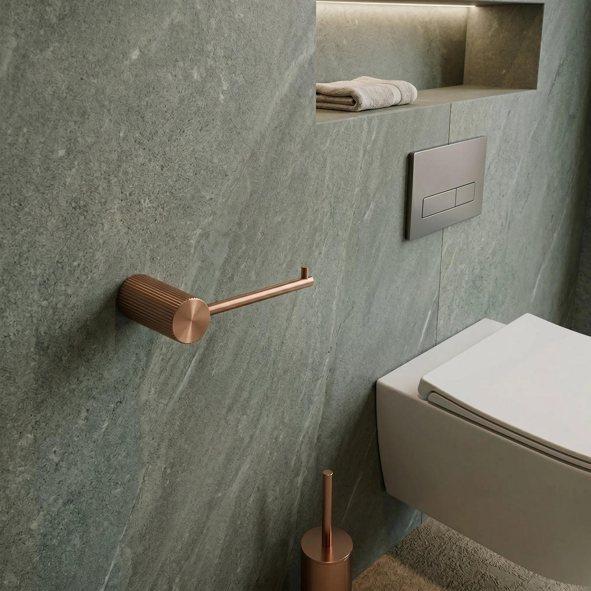 HALTER Für Toilettenpapier Rea 64105 Solo Brush Copper - Kupferfarben, Metall (16.3/3/6.5cm) - REA