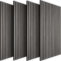 AKUSTIKPANEELE 4er Set Sonic Wall,je 60 x 120 x 2,1 cm, Größe flexibel anpassbar,Eiche hellgrau - Eichefarben/Hellgrau, Holz (60/120/120cm) - tectake