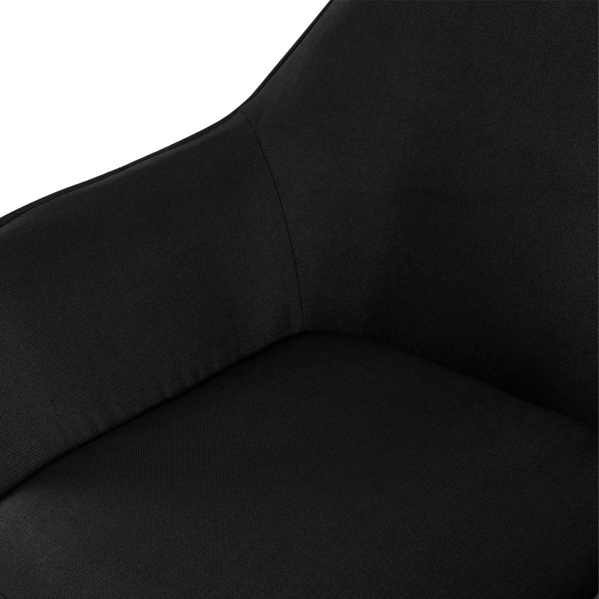 ARMLEHNENSTUHL Stoff Schwarz - Schwarz, Textil/Metall (52/82/63cm) - CLP