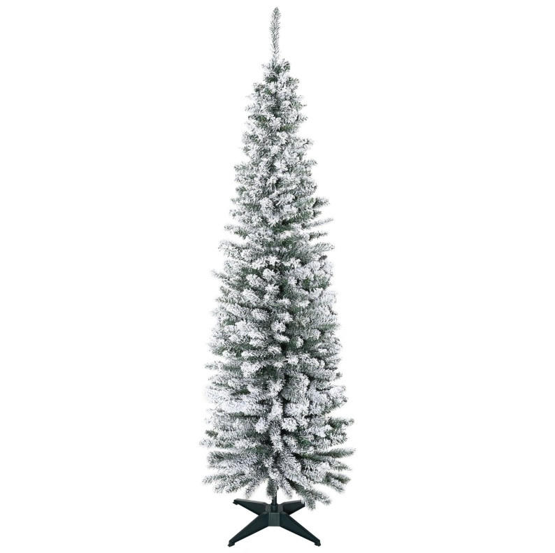 WEIHNACHTSBÄUME 55/55/180 cm weiß-grün aus Kunststoff ohne Beleuchtung - Weiß, Kunststoff (180cm) - OKWISH