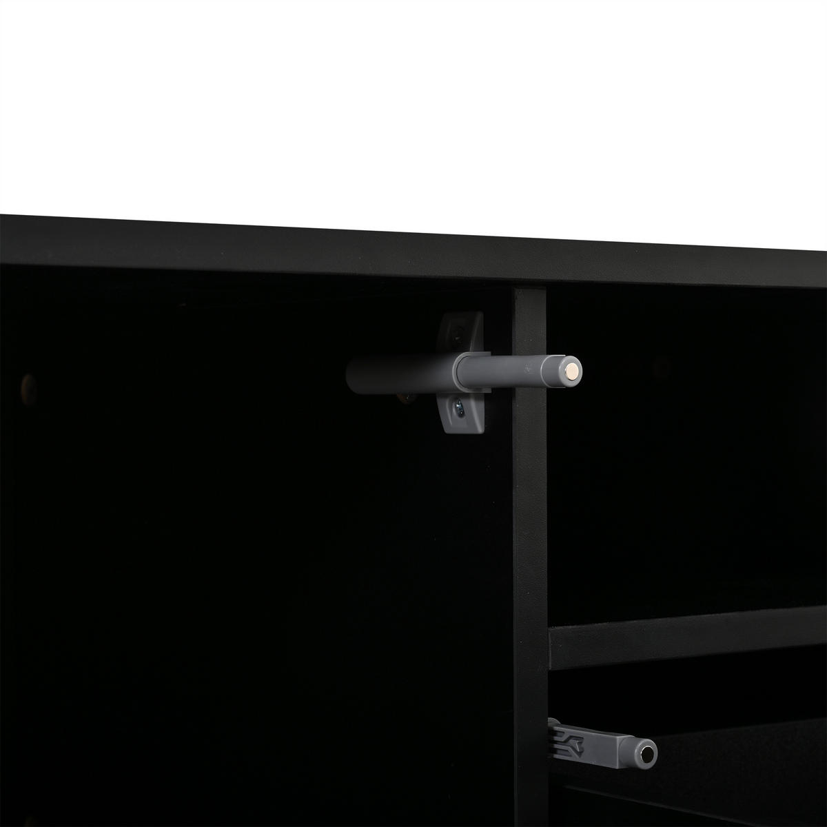 LOWBOARD in Schwarz und Naturfarben TV-Schrank mit Schubladen für Wohnzimmer, B180/T40/H45 cm - Schwarz/Naturfarben, Holzwerkstoff (180/45/40cm) - STILVORA
