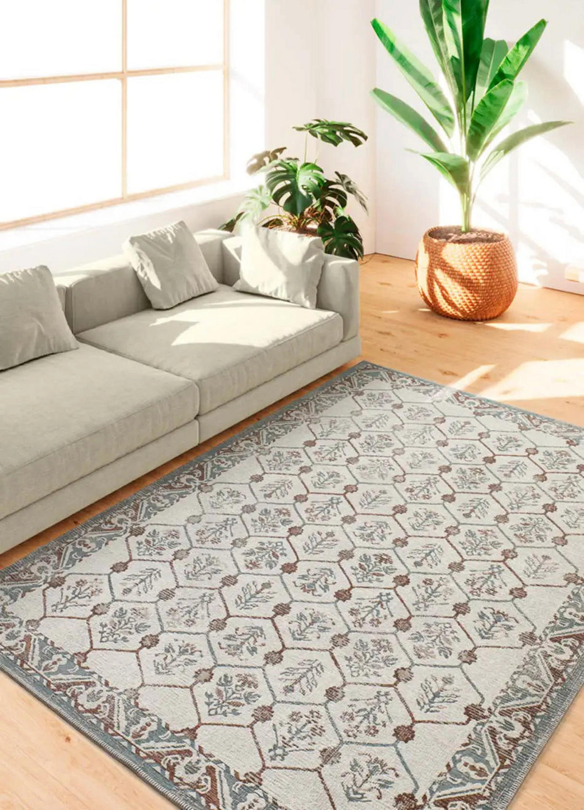 IN- & OUTDOOR-TEPPICH Blau / Kupfer Lua 200/290 cm - Blau/Kupferfarben, Textil (200/290cm) - Atticgo