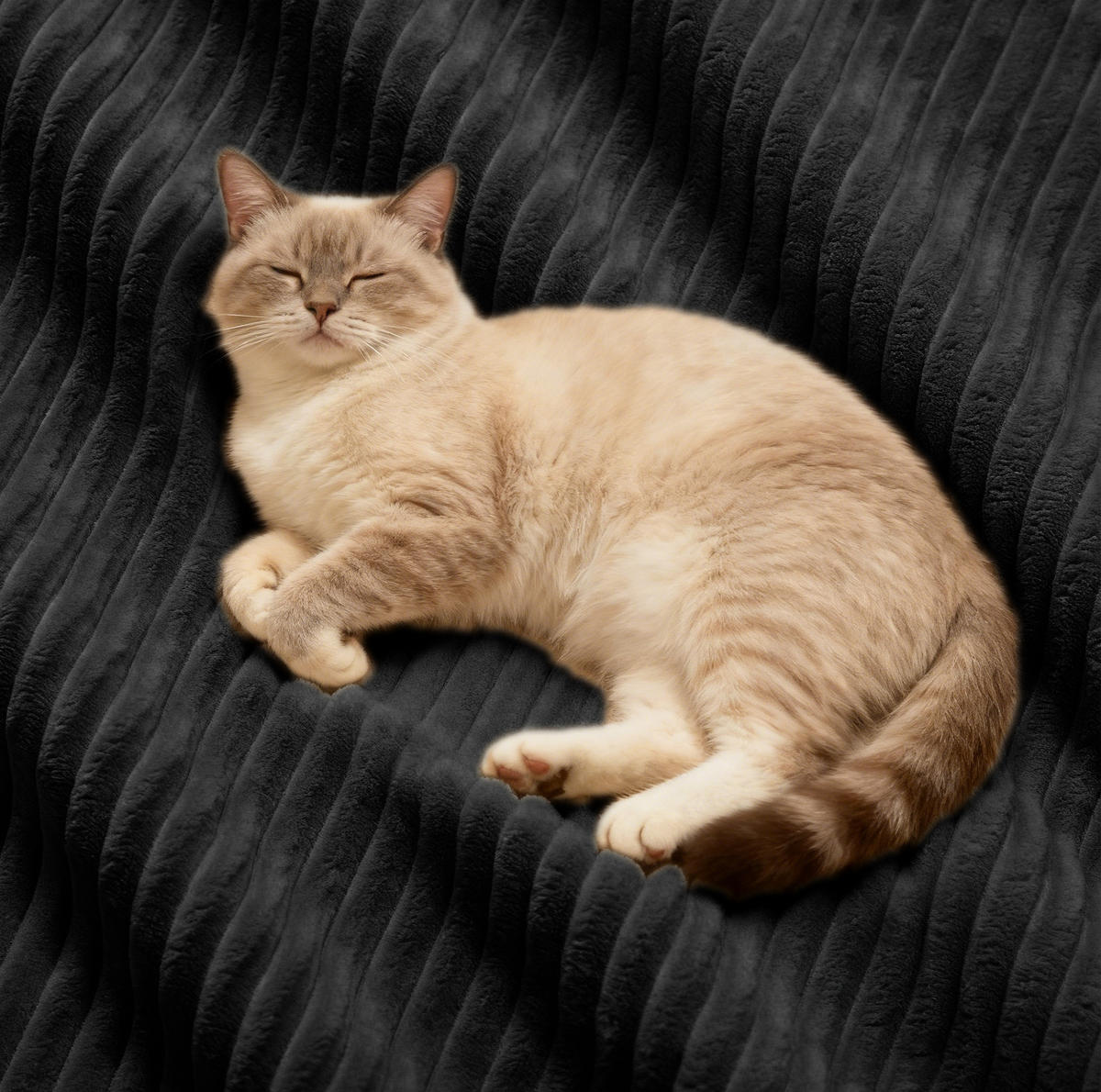 SOFA modular 4-Sitzer mit Tiefsitz Cord Schwarz - Schwarz, Kunststoff (177/382.1cm) - Meubliv