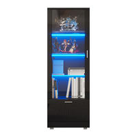 VITRINE Schwarz 50/40/160 cm - Schwarz, Holzwerkstoff (40/160/50cm) - PANGIVO